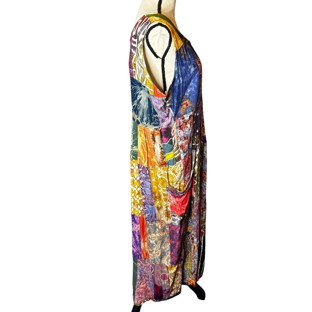 Kosibali Collection Patchwork Button Up Midi Dres… - image 5